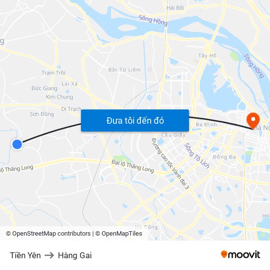 Tiền Yên to Hàng Gai map