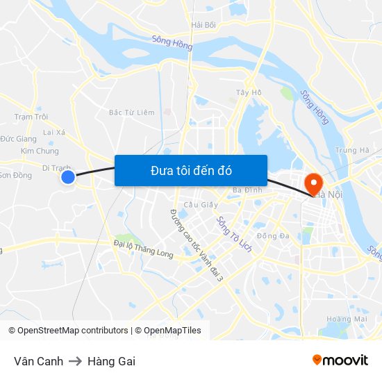 Vân Canh to Hàng Gai map