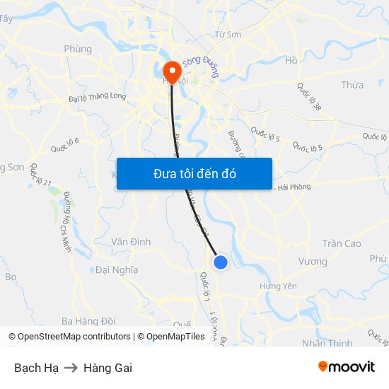 Bạch Hạ to Hàng Gai map