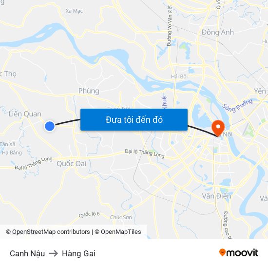 Canh Nậu to Hàng Gai map