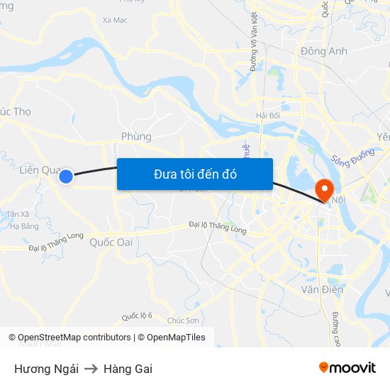 Hương Ngải to Hàng Gai map