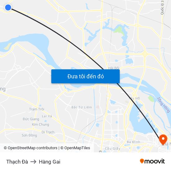 Thạch Đà to Hàng Gai map