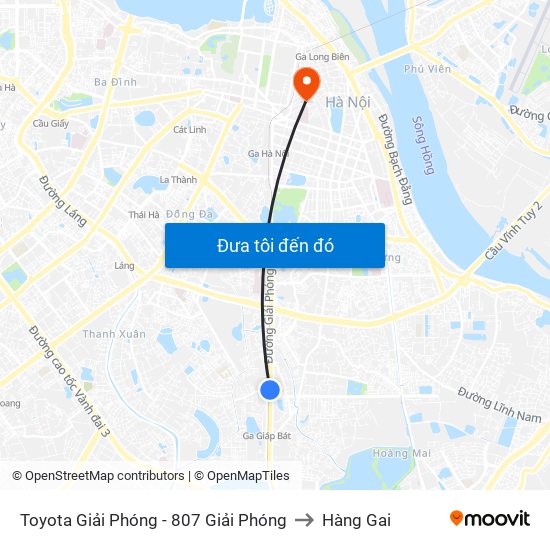 Toyota Giải Phóng - 807 Giải Phóng to Hàng Gai map