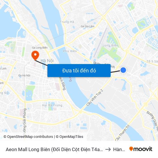 Aeon Mall Long Biên (Đối Diện Cột Điện T4a/2a-B Đường Cổ Linh) to Hàng Gai map