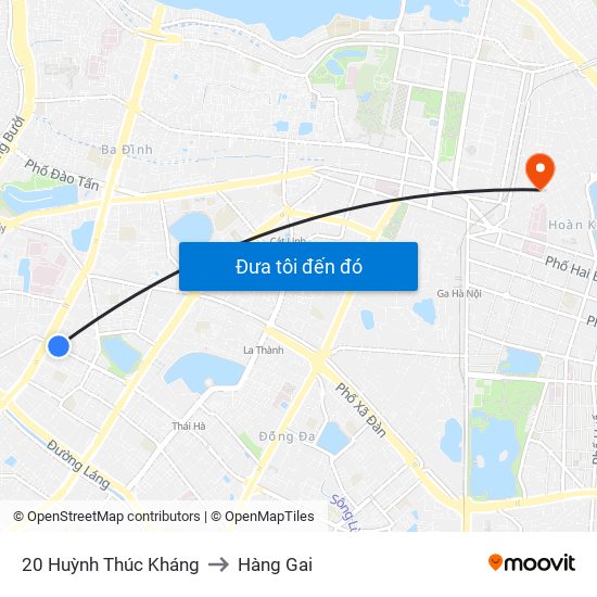 20 Huỳnh Thúc Kháng to Hàng Gai map