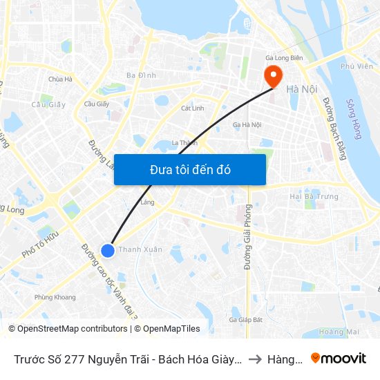 Trước Số 277 Nguyễn Trãi - Bách Hóa Giày Thượng Đình to Hàng Gai map