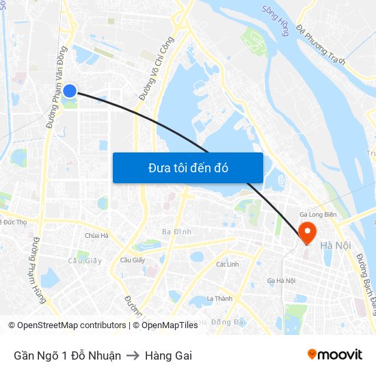 Gần Ngõ 1 Đỗ Nhuận to Hàng Gai map