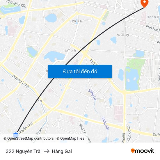 322 Nguyễn Trãi to Hàng Gai map