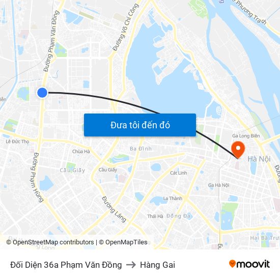 Đối Diện 36a Phạm Văn Đồng to Hàng Gai map