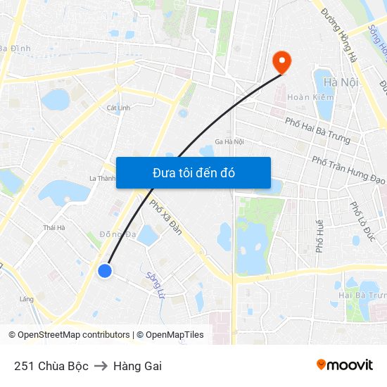 251 Chùa Bộc to Hàng Gai map