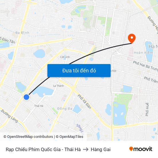 Rạp Chiếu Phim Quốc Gia - Thái Hà to Hàng Gai map