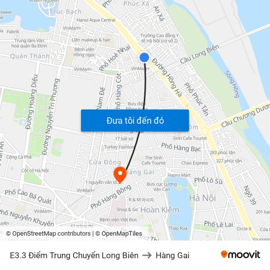 E3.3 Điểm Trung Chuyển Long Biên to Hàng Gai map