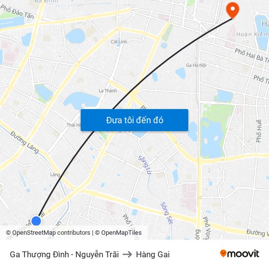 Ga Thượng Đình - Nguyễn Trãi to Hàng Gai map