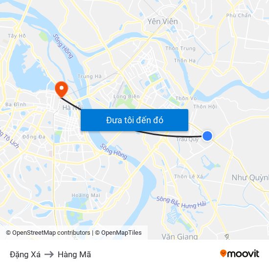 Đặng Xá to Hàng Mã map