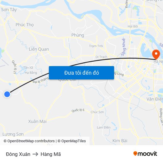 Đông Xuân to Hàng Mã map