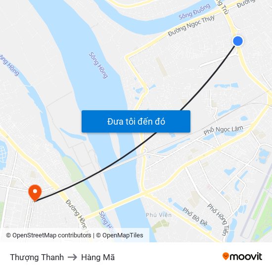 Thượng Thanh to Hàng Mã map