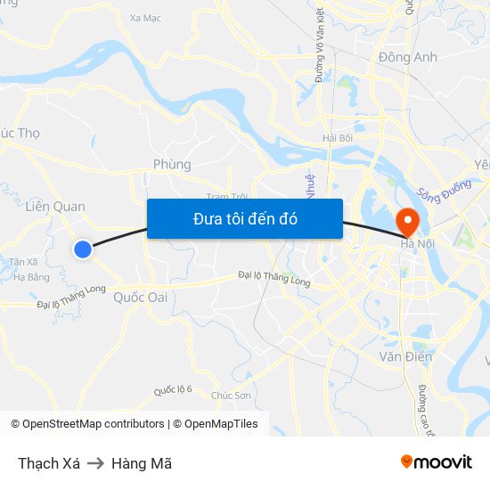 Thạch Xá to Hàng Mã map