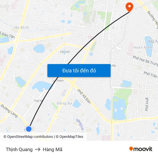 Thịnh Quang to Hàng Mã map