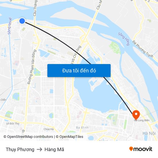 Thụy Phương to Hàng Mã map