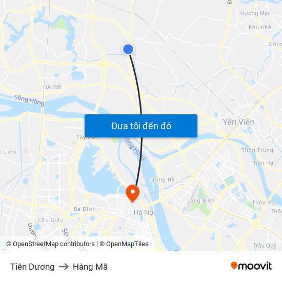 Tiên Dương to Hàng Mã map