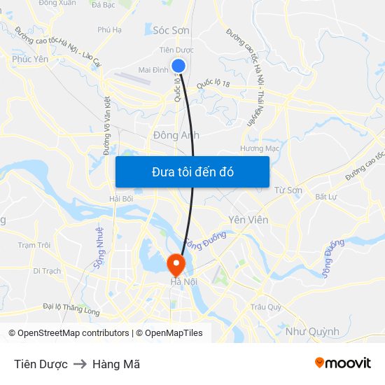 Tiên Dược to Hàng Mã map