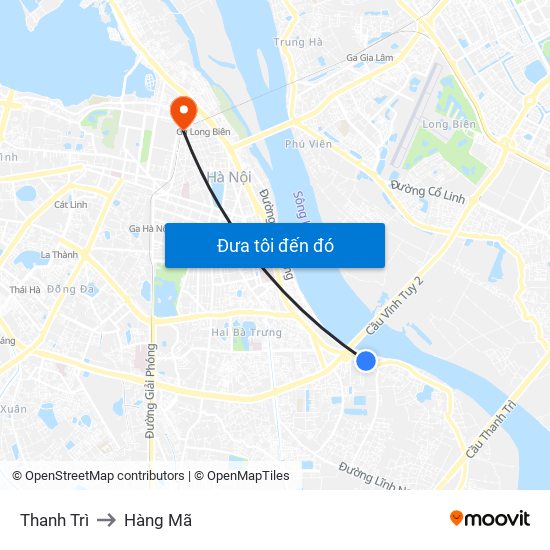 Thanh Trì to Hàng Mã map