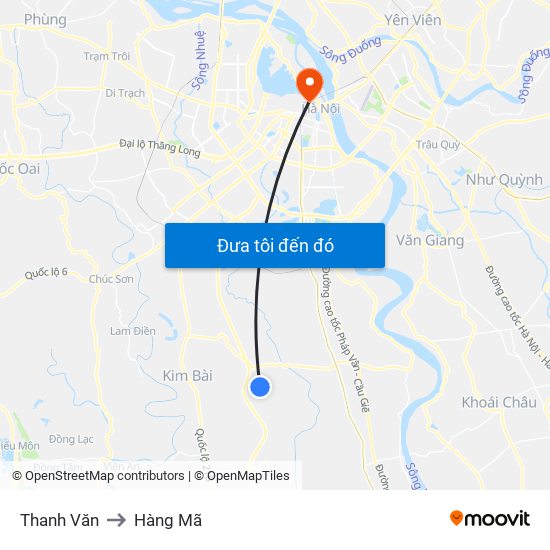 Thanh Văn to Hàng Mã map