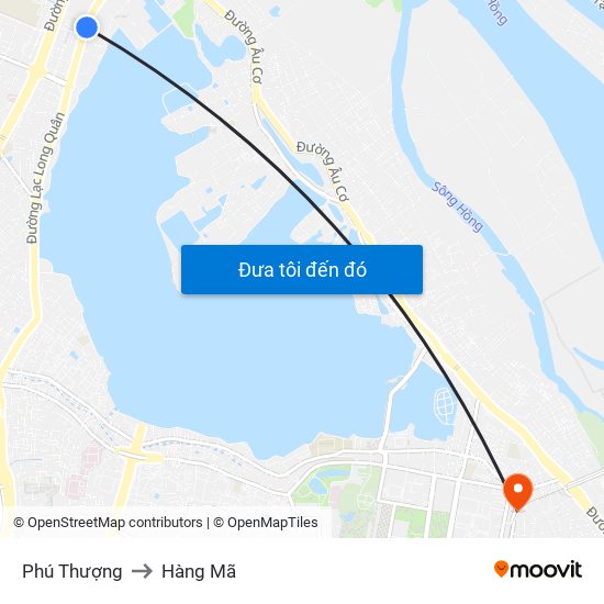 Phú Thượng to Hàng Mã map