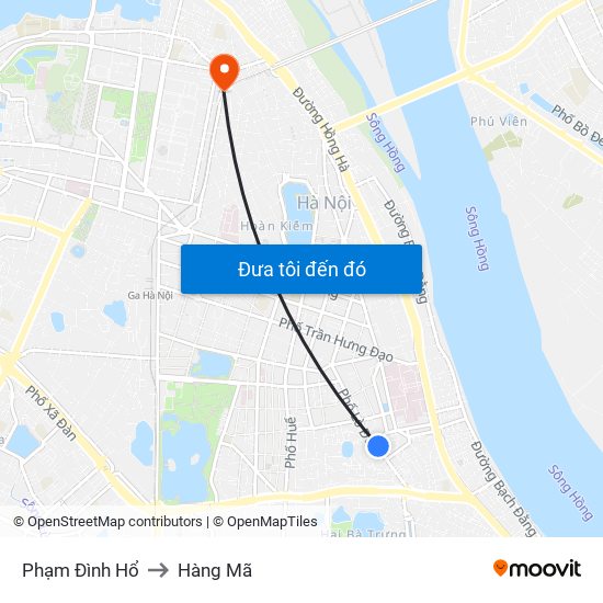 Phạm Đình Hổ to Hàng Mã map