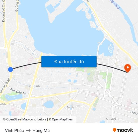 Vĩnh Phúc to Hàng Mã map