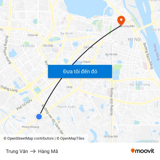 Trung Văn to Hàng Mã map