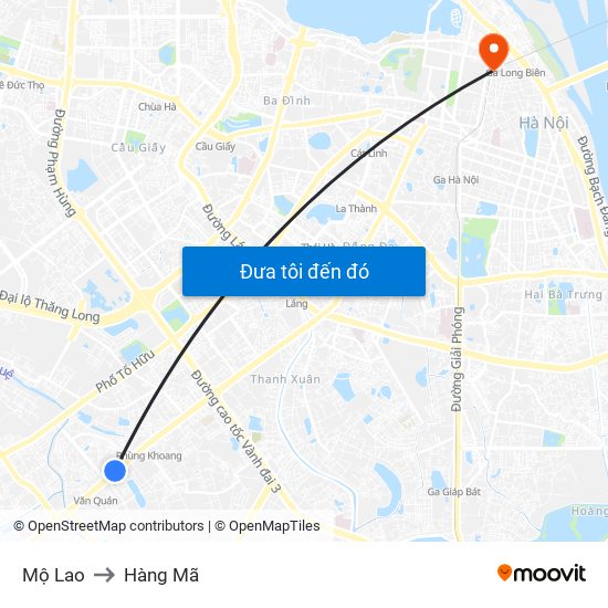 Mộ Lao to Hàng Mã map