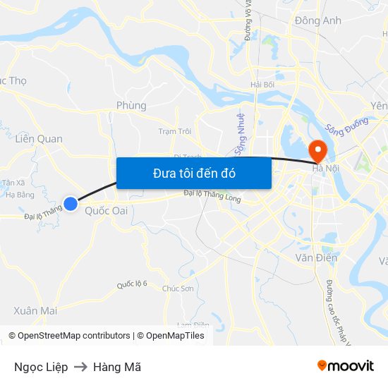 Ngọc Liệp to Hàng Mã map