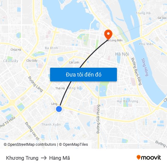 Khương Trung to Hàng Mã map