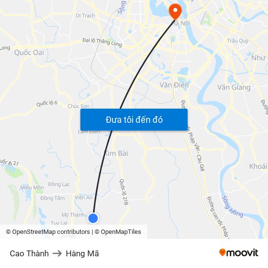 Cao Thành to Hàng Mã map