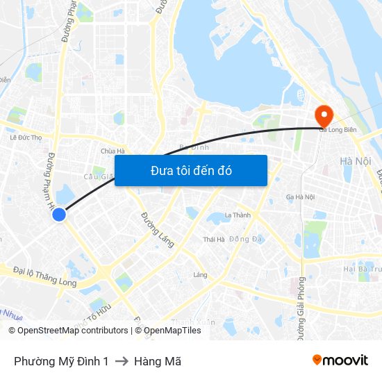 Phường Mỹ Đình 1 to Hàng Mã map