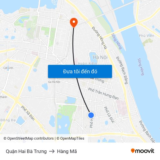 Quận Hai Bà Trưng to Hàng Mã map