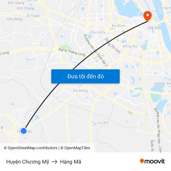 Huyện Chương Mỹ to Hàng Mã map