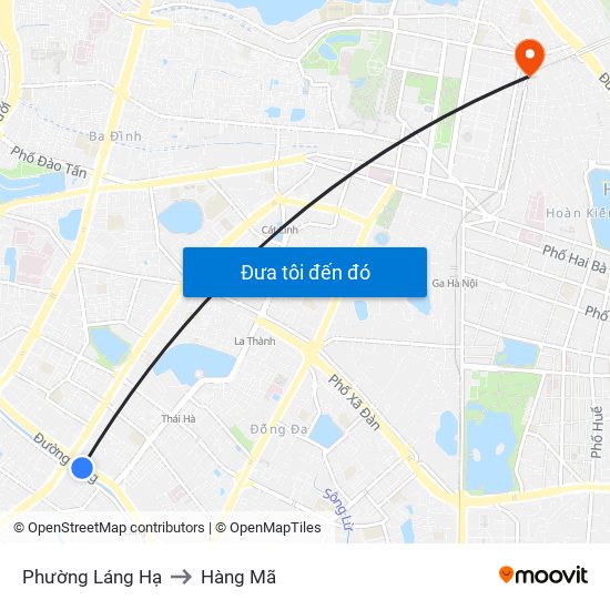 Phường Láng Hạ to Hàng Mã map