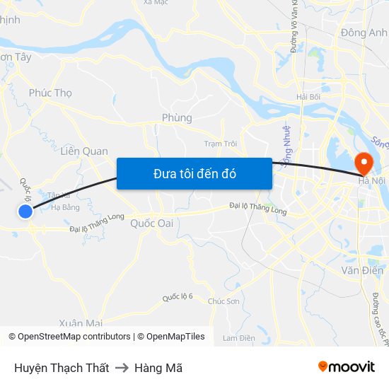 Huyện Thạch Thất to Hàng Mã map