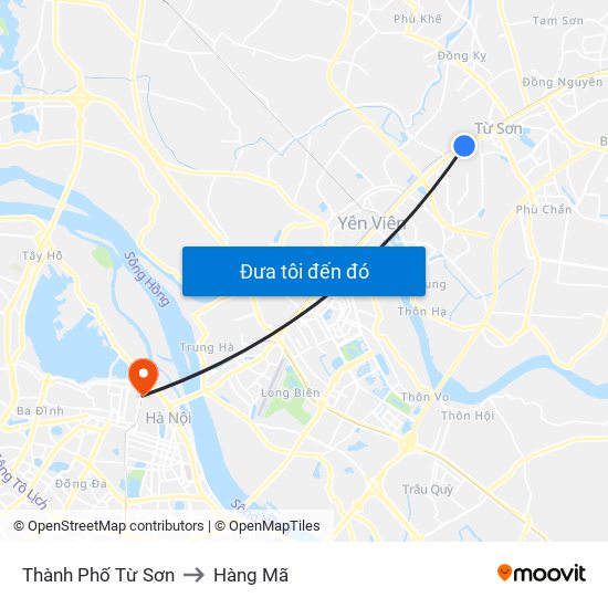 Thành Phố Từ Sơn to Hàng Mã map