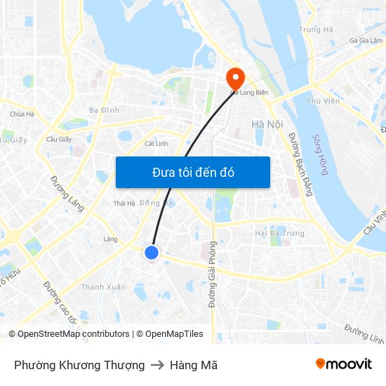 Phường Khương Thượng to Hàng Mã map