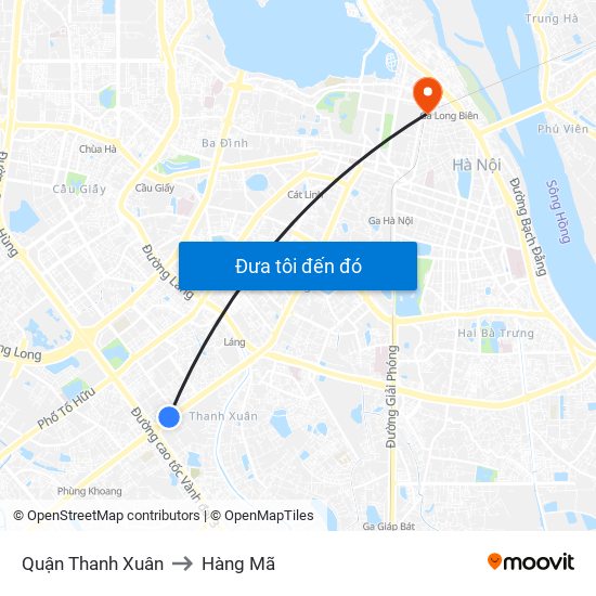 Quận Thanh Xuân to Hàng Mã map