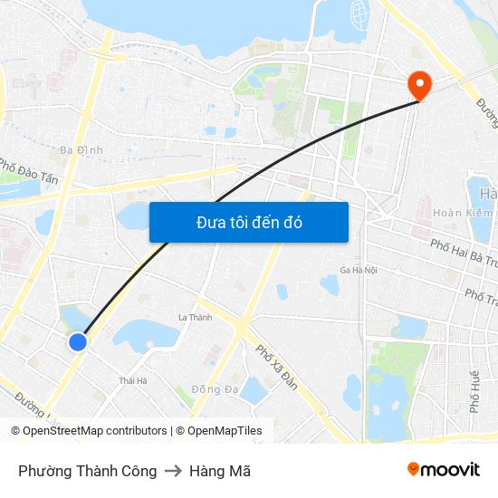 Phường Thành Công to Hàng Mã map