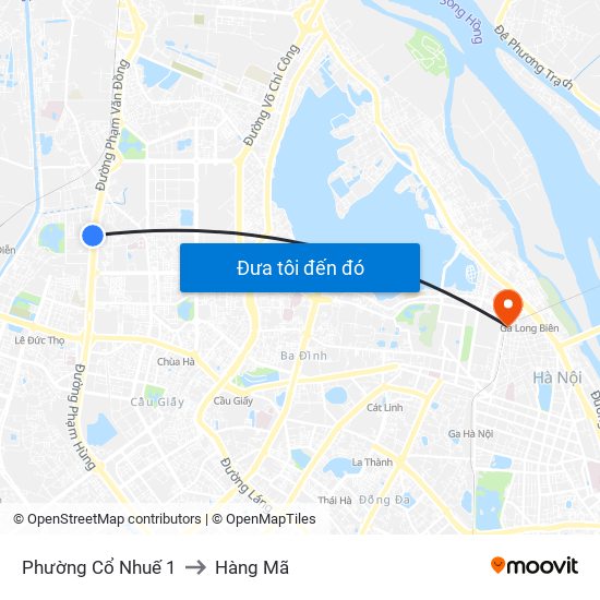 Phường Cổ Nhuế 1 to Hàng Mã map