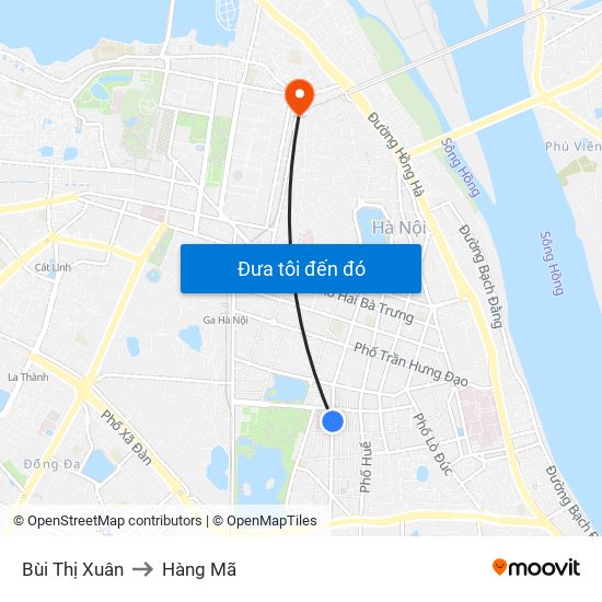 Bùi Thị Xuân to Hàng Mã map