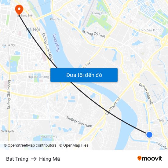 Bát Tràng to Hàng Mã map