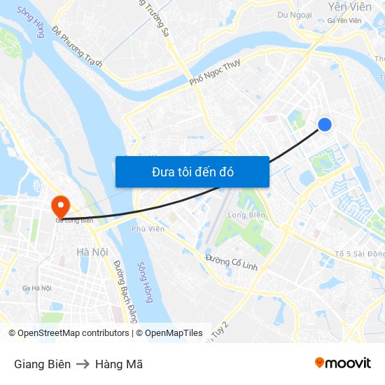 Giang Biên to Hàng Mã map