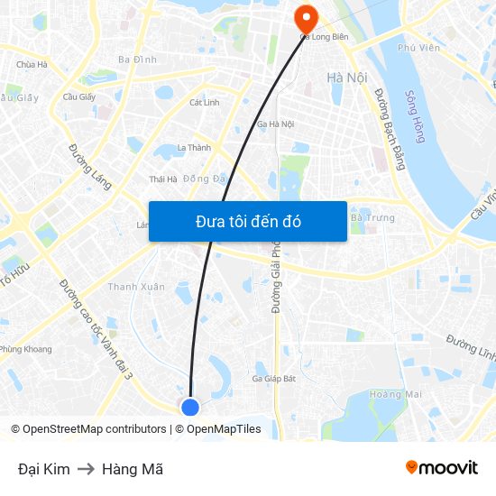 Đại Kim to Hàng Mã map