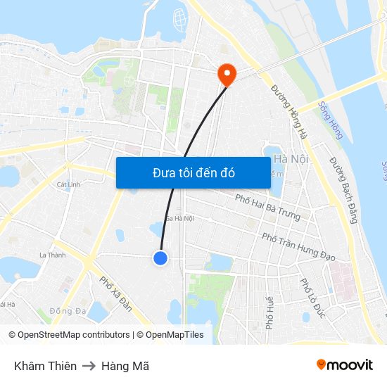 Khâm Thiên to Hàng Mã map